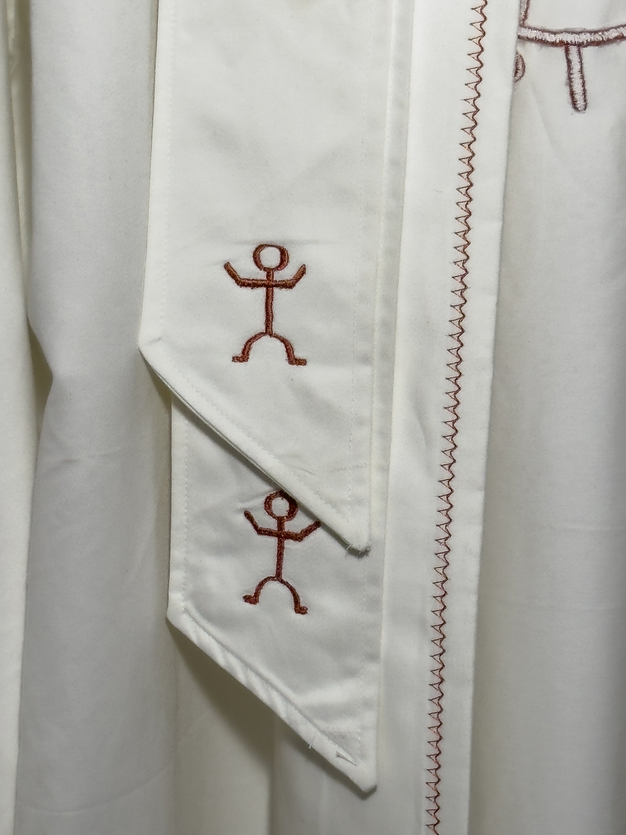✦ Summit Harmony - White Upcycled Pure Cotton Kimono with Batok Embroidery