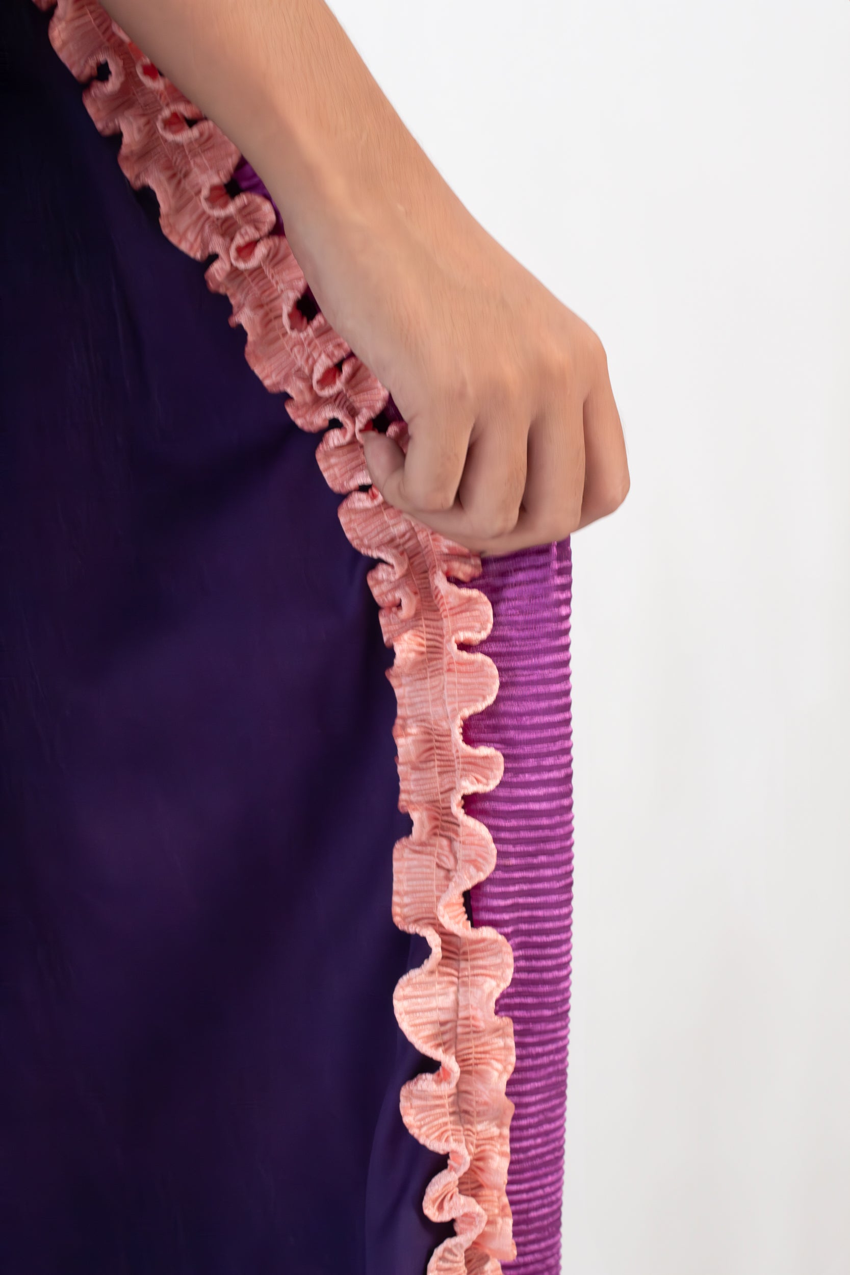 ✦ The Fairy’s Dance - Purple Plated Kimono Dress with Bowties and Multiple Layers