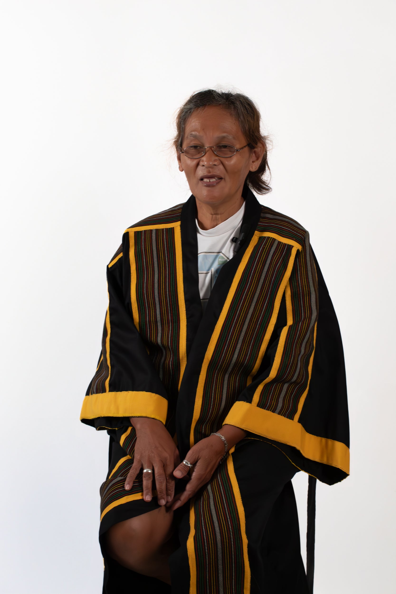 ✦ Kalinga Dusk - Sleek Black and Yellow Kimono with Hand-Woven Filipino Fabric