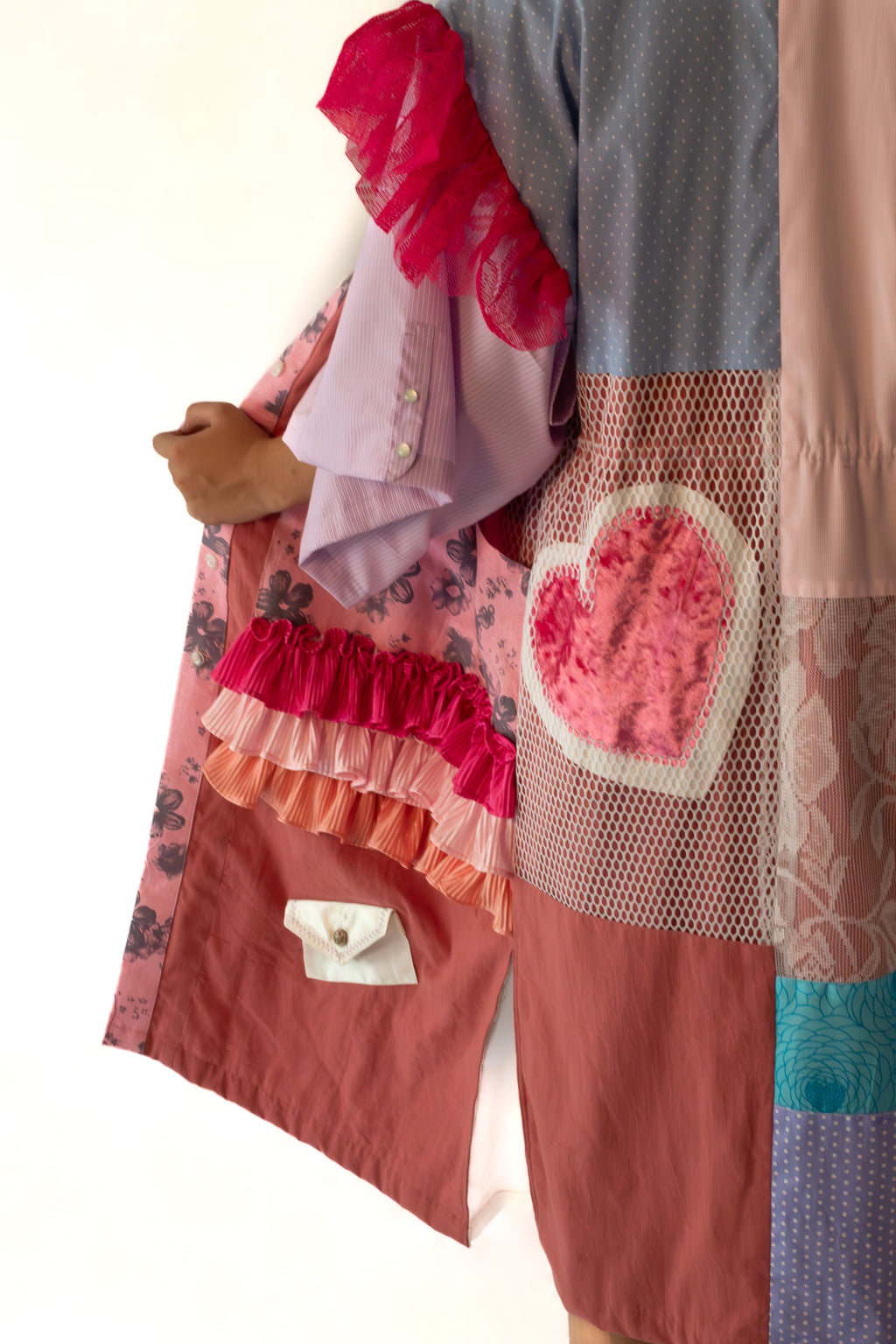 ✦ Gandang Chaos - Exclusive Pink Patchwork Kimono Dress with Cotton Lining