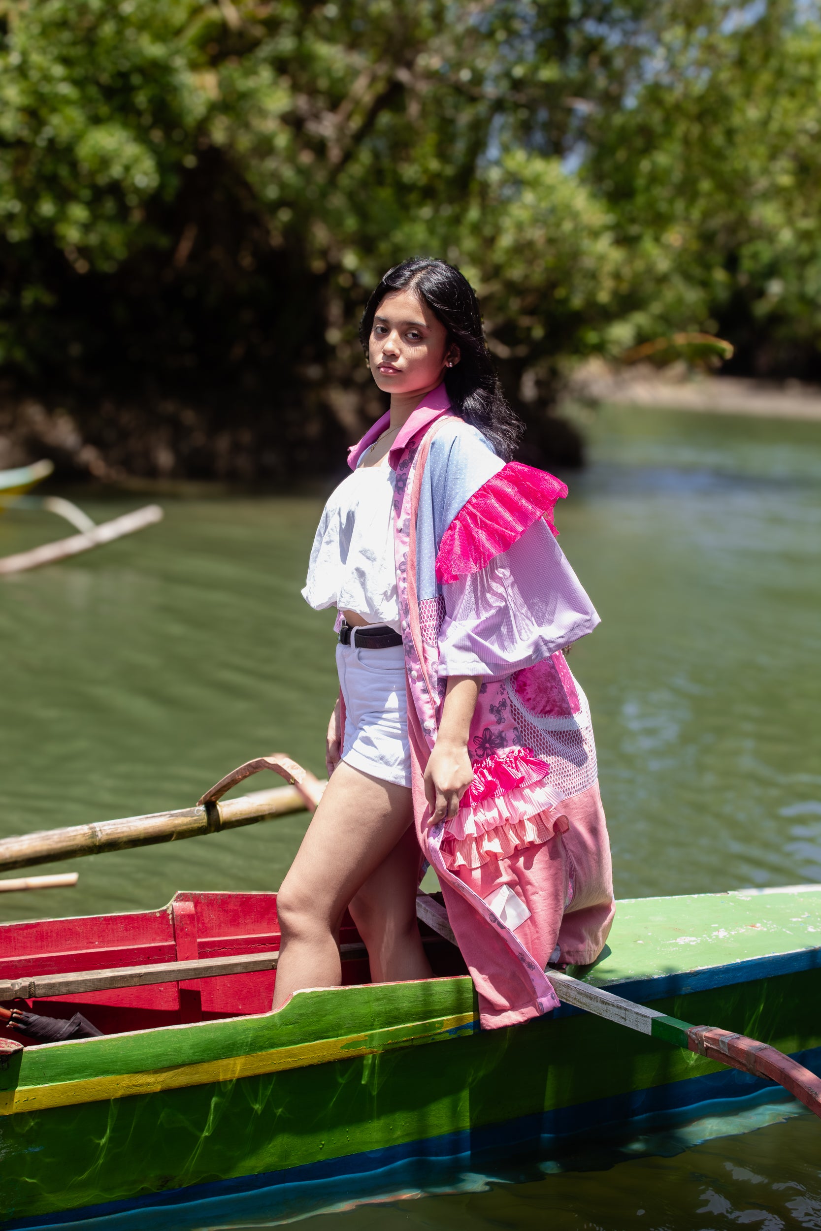✦ Gandang Chaos - Exclusive Pink Patchwork Kimono Dress with Cotton Lining
