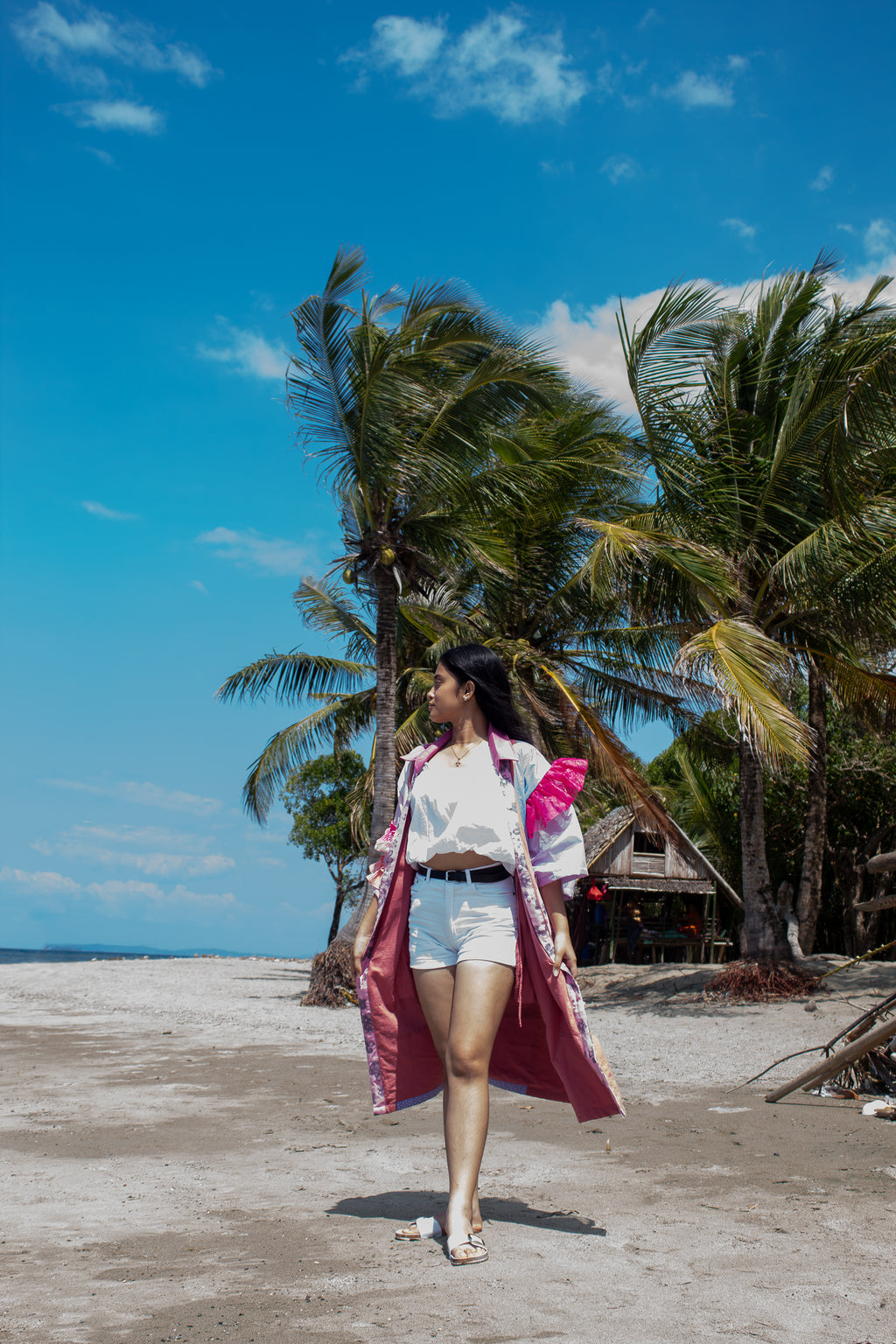 ✦ Gandang Chaos - Exclusive Pink Patchwork Kimono Dress with Cotton Lining