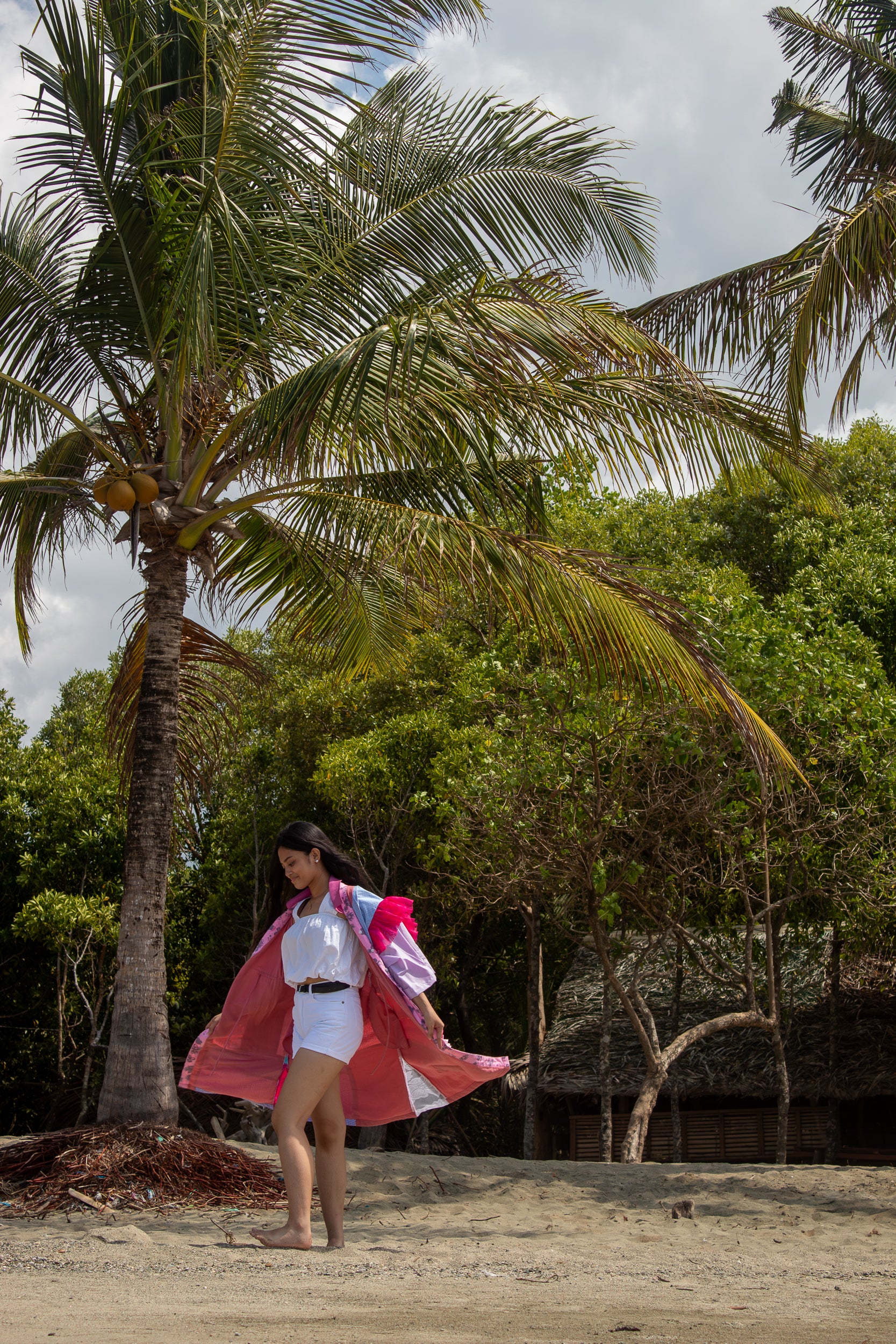 ✦ Gandang Chaos - Exclusive Pink Patchwork Kimono Dress with Cotton Lining