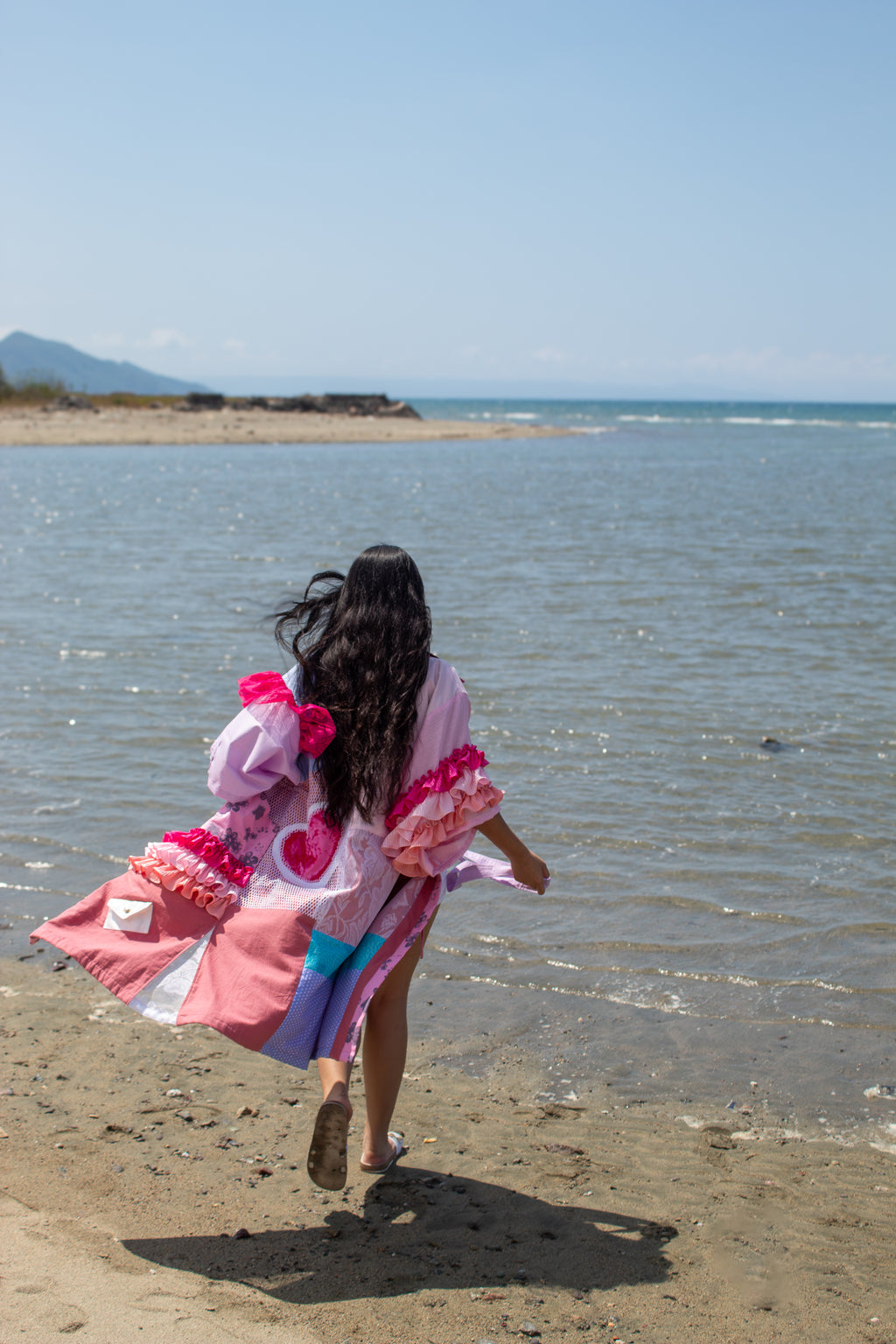 ✦ Gandang Chaos - Exclusive Pink Patchwork Kimono Dress with Cotton Lining