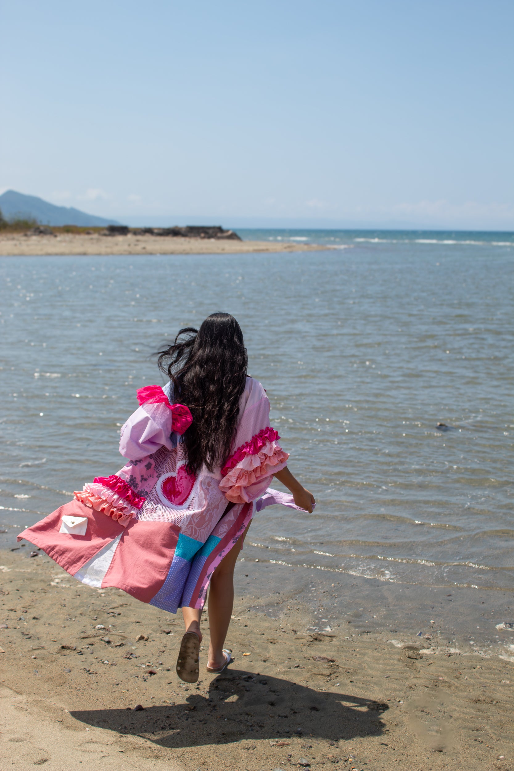 ✦ Gandang Chaos - Exclusive Pink Patchwork Kimono Dress with Cotton Lining