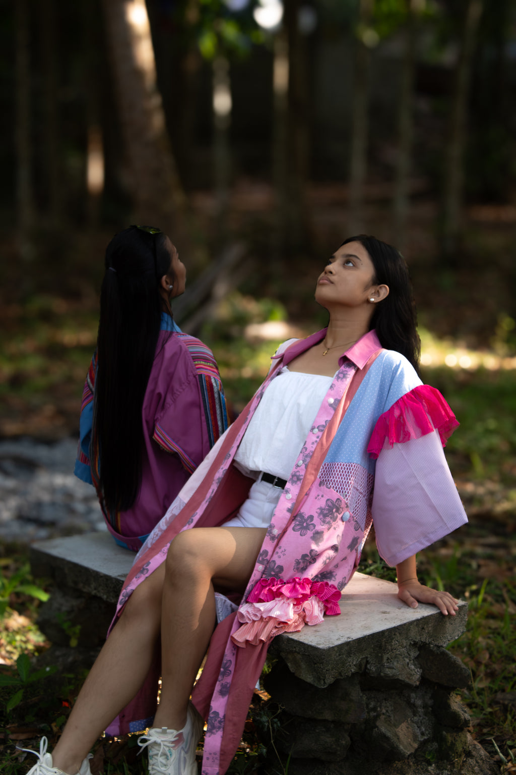 ✦ Gandang Chaos - Exclusive Pink Patchwork Kimono Dress with Cotton Lining