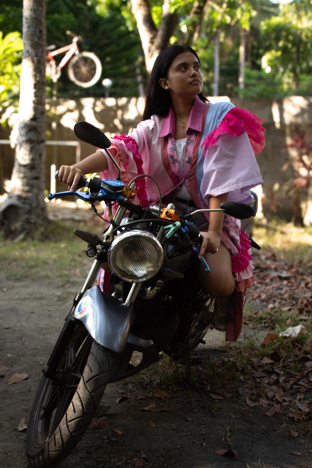 ✦ Gandang Chaos - Exclusive Pink Patchwork Kimono Dress with Cotton Lining