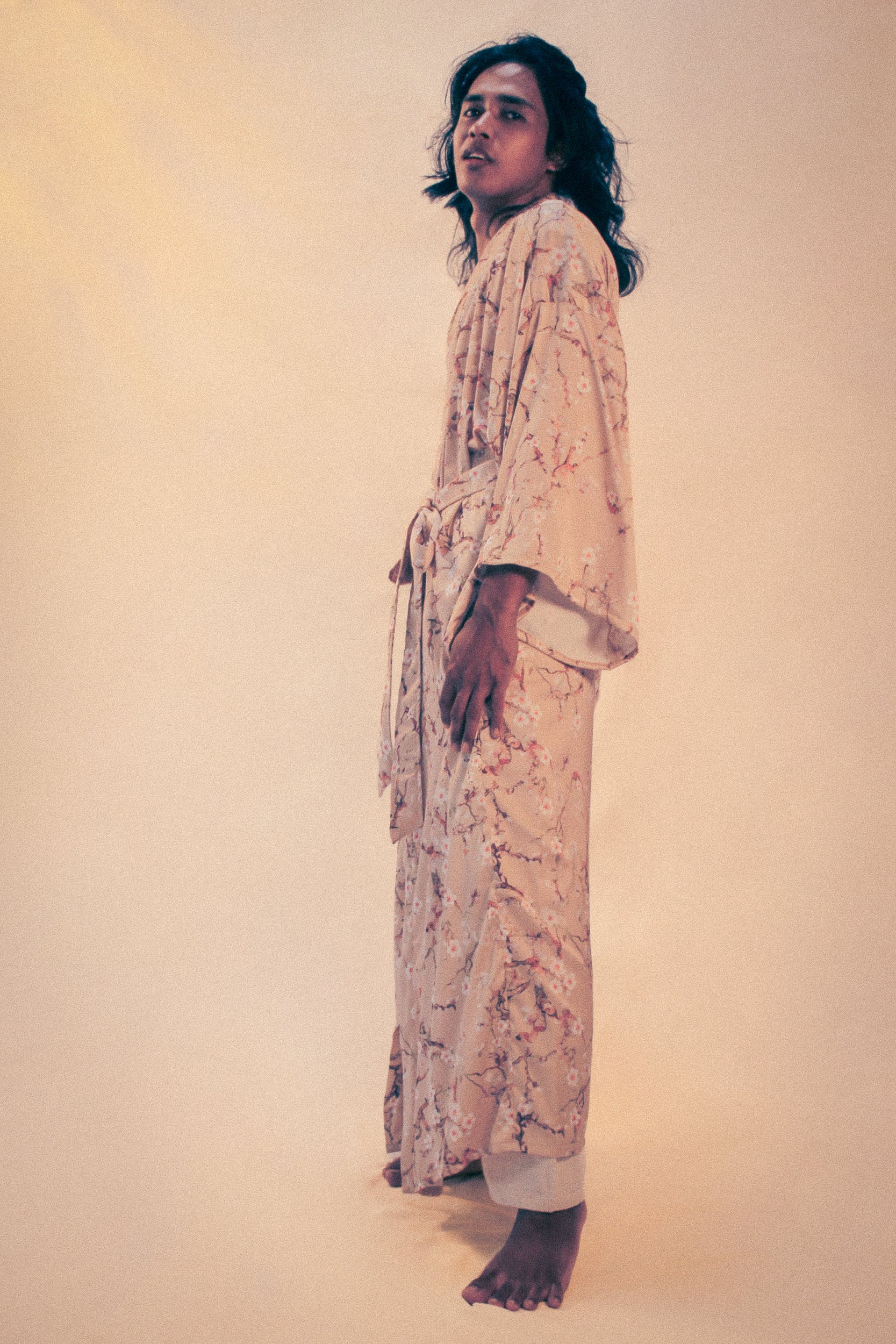 ✦ Silk Ember - Smooth & Long Luxurious Floral Silk Kimono