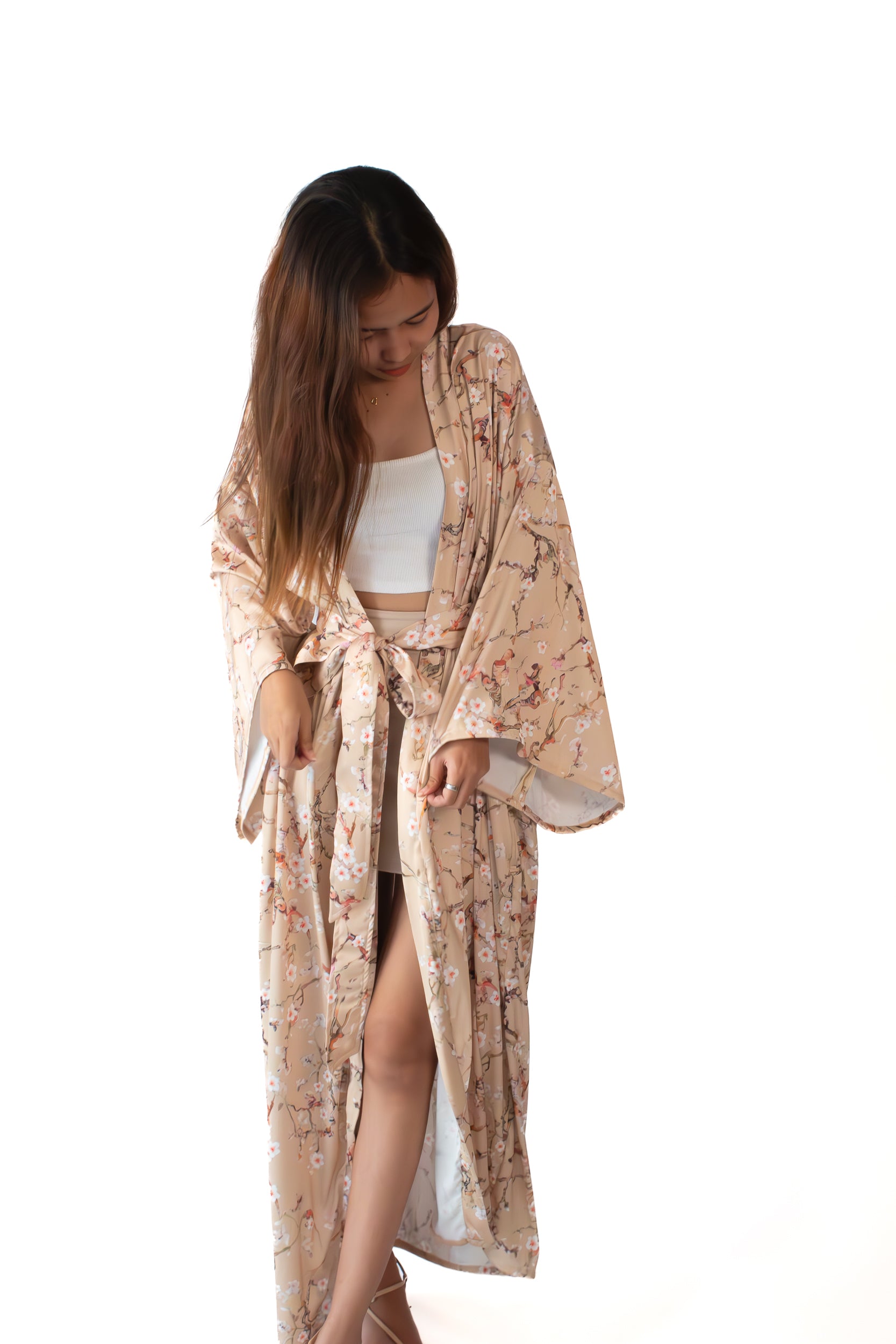 ✦ Silk Ember - Smooth & Long Luxurious Floral Silk Kimono