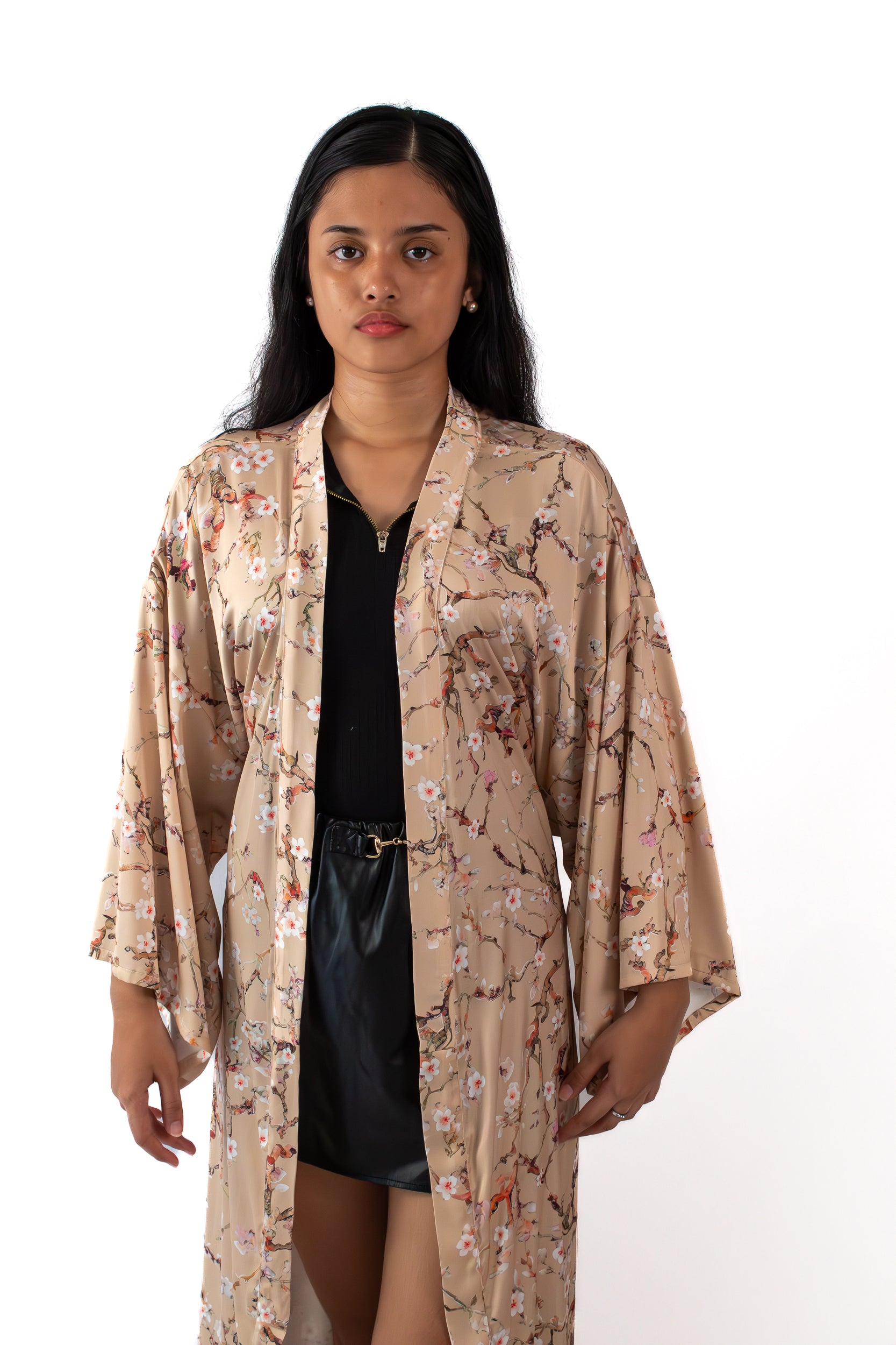 ✦ Silk Ember - Smooth & Long Luxurious Floral Silk Kimono
