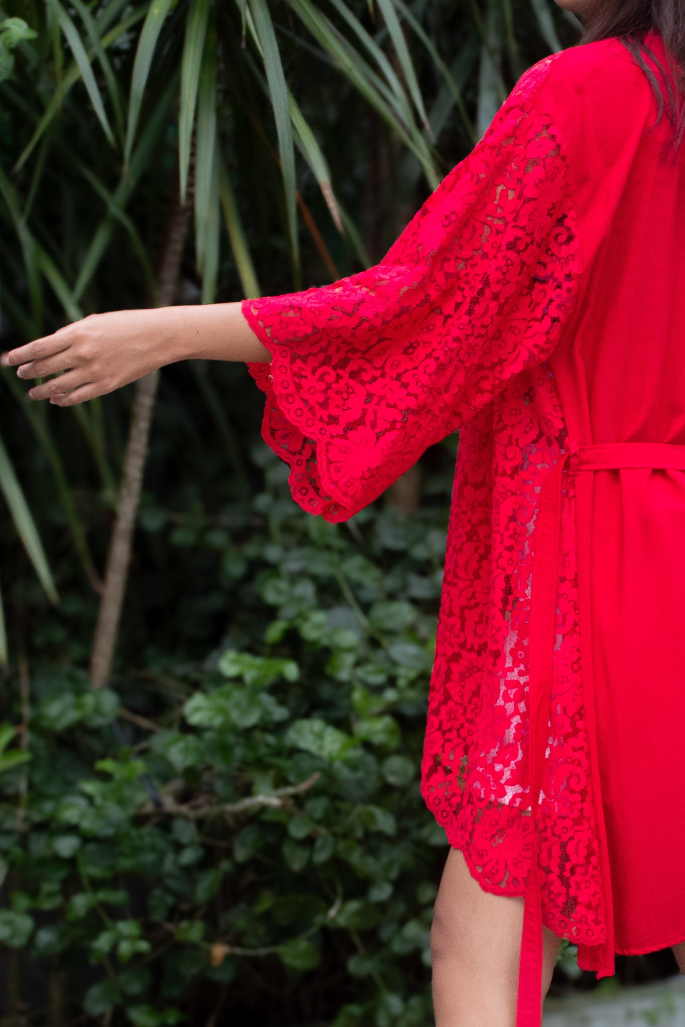 ✦ Festive Flare Red – Bold & Lively Red Lace Kimono with Various Sleeves