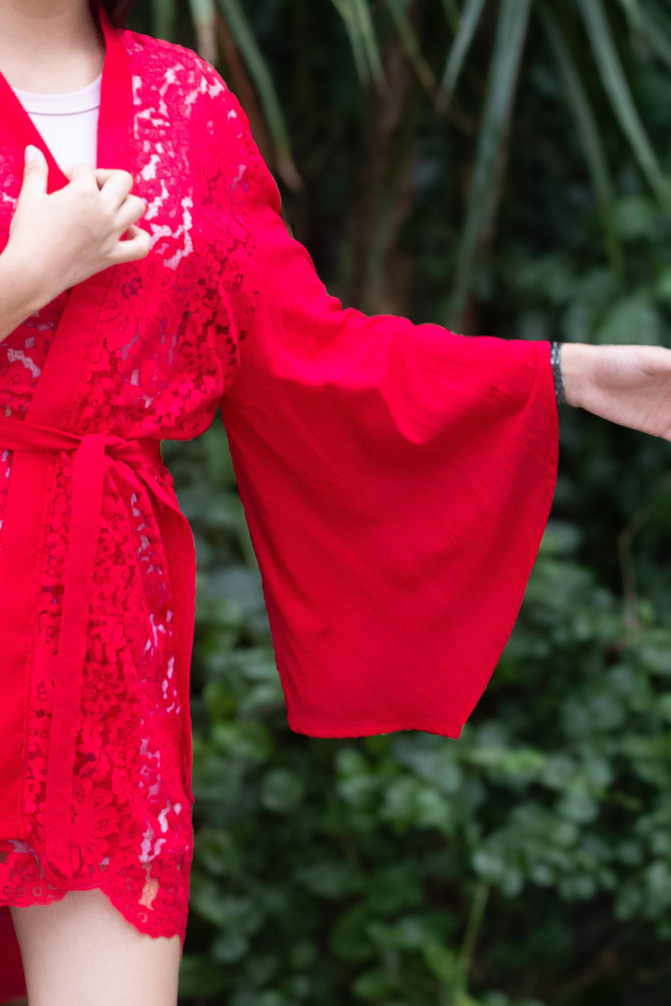 ✦ Festive Flare Red – Bold & Lively Red Lace Kimono with Various Sleeves