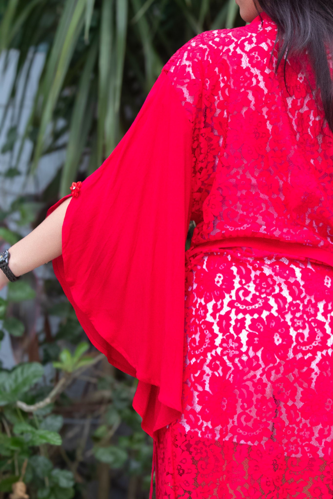 ✦ Festive Flare Red – Bold & Lively Red Lace Kimono with Various Sleeves
