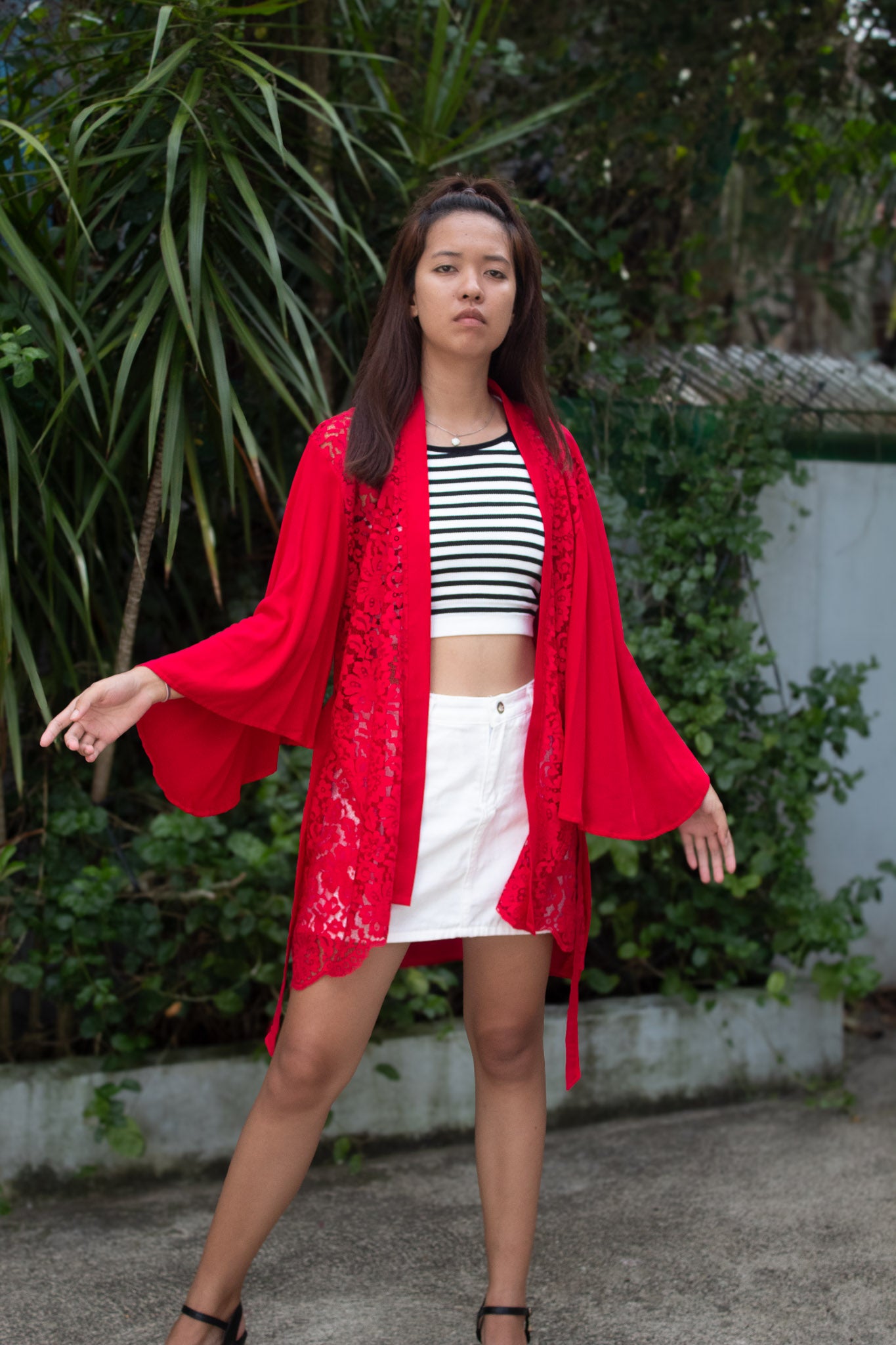 ✦ Festive Flare Red – Bold & Lively Red Lace Kimono with Various Sleeves