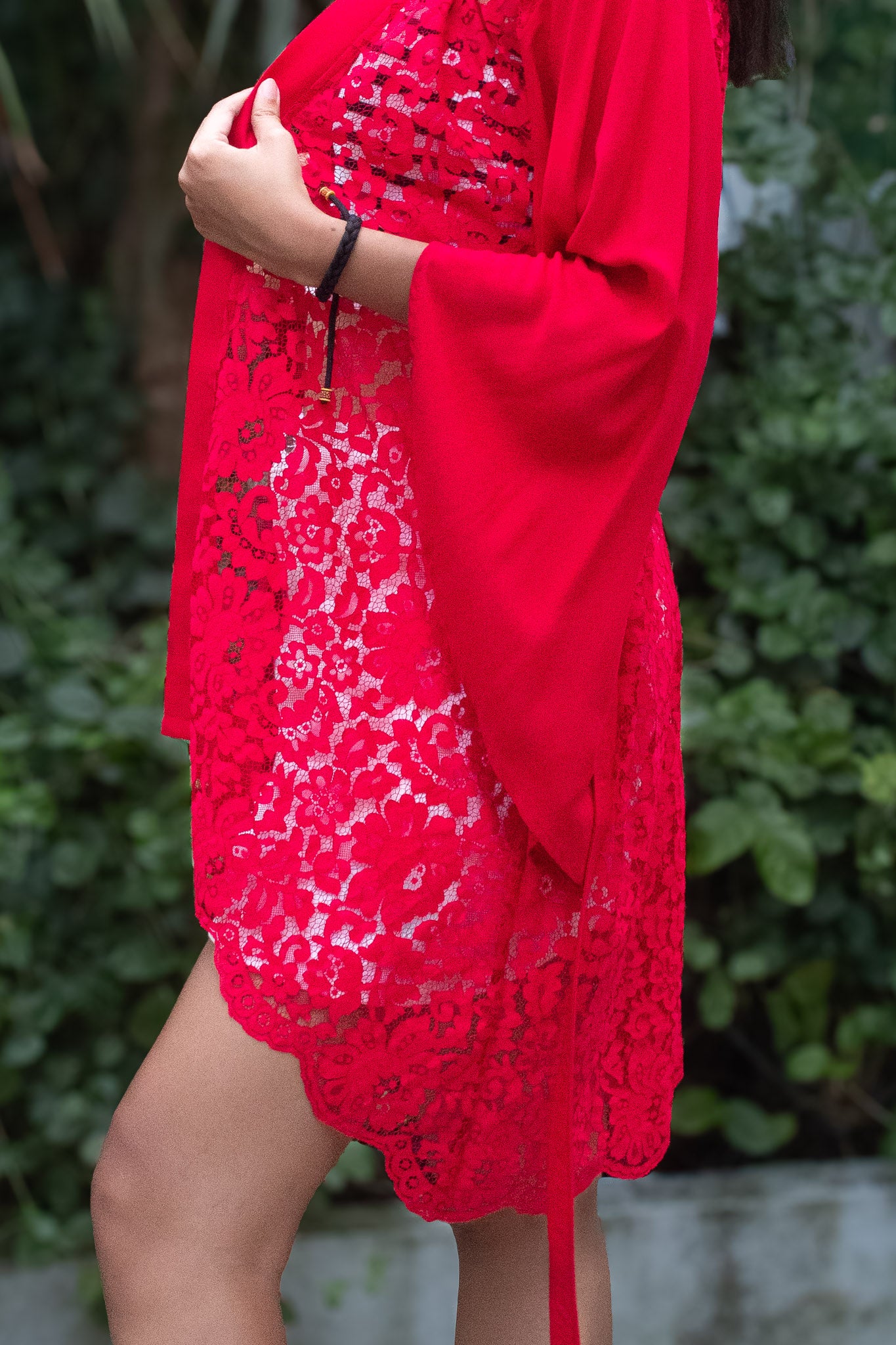 ✦ Festive Flare Red – Bold & Lively Red Lace Kimono with Various Sleeves