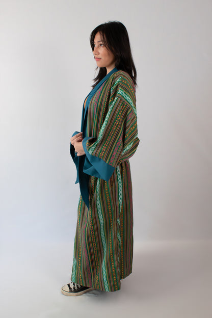 ✦ Ethnic Green Woven Kimono - "Luntiang Living"