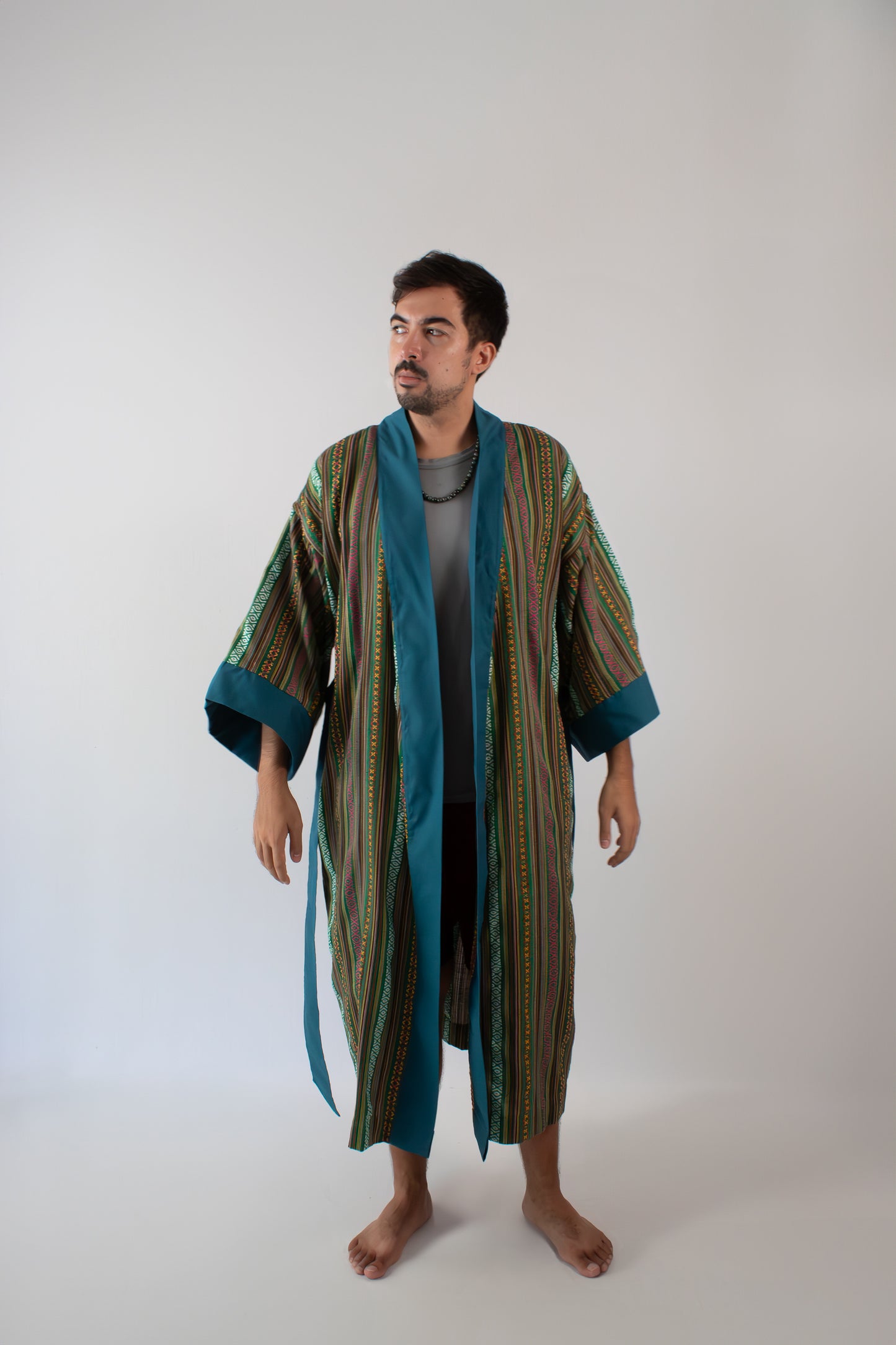 ✦ Ethnic Green Woven Kimono - "Luntiang Living"