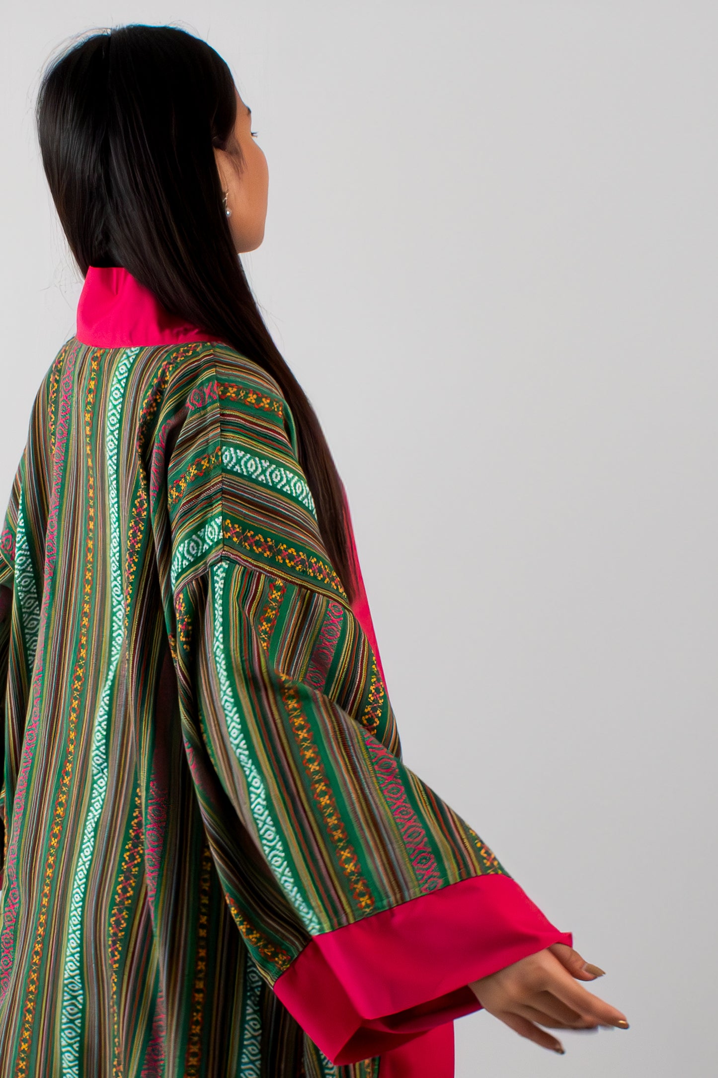 ✦ Ethnic Green Woven Kimono - "Luntiang Living"