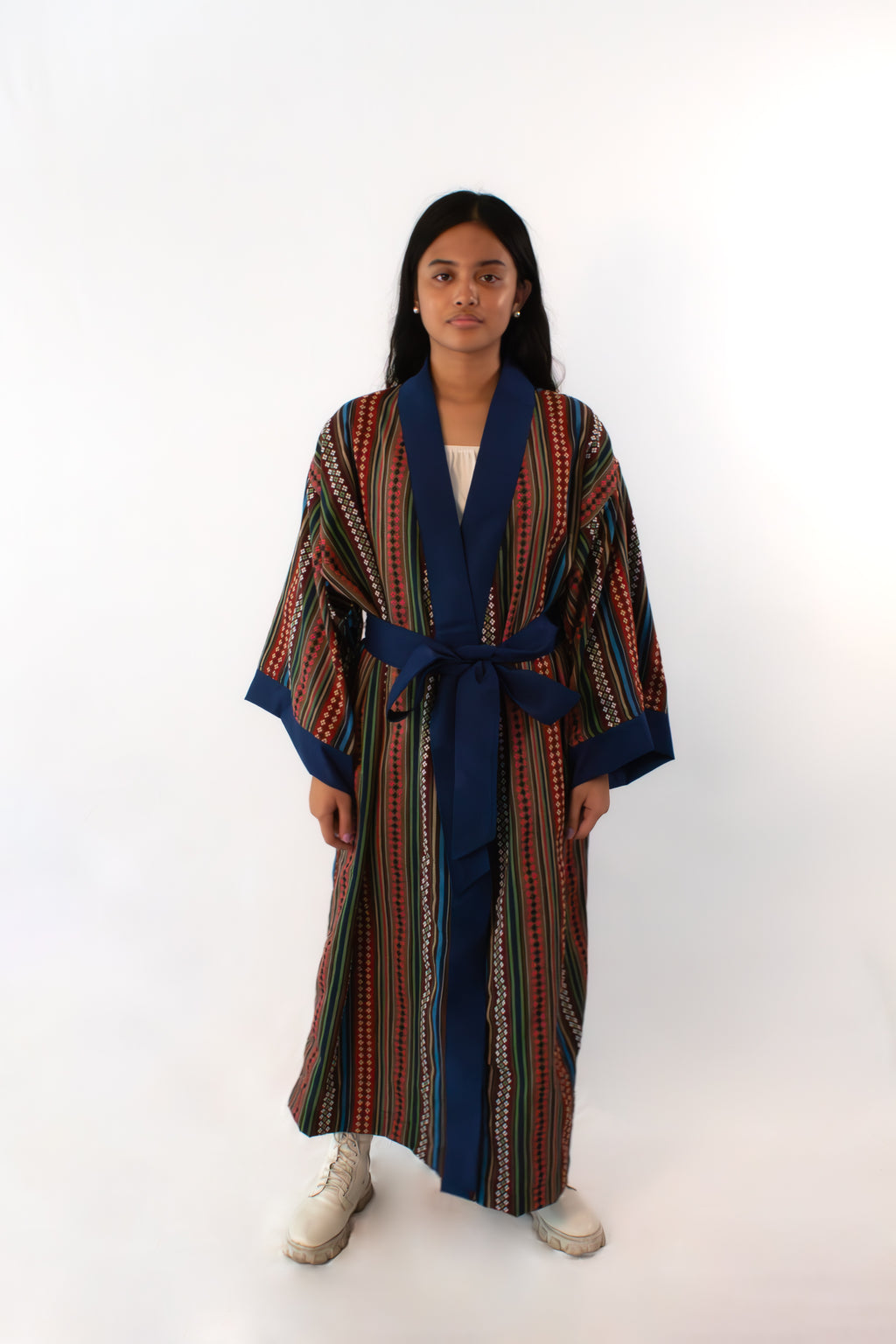 ✦ Quiapo Mural - Filipino Ethnic Kimono with Vibrant Woven Cross Pattern