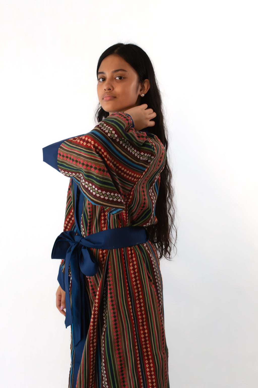 ✦ Quiapo Mural - Filipino Ethnic Kimono with Vibrant Woven Cross Pattern