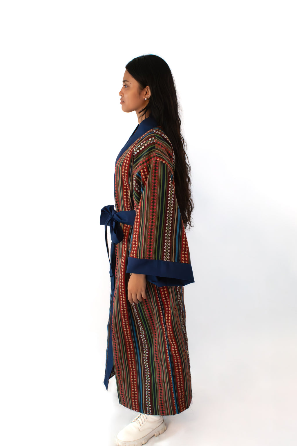 ✦ Quiapo Mural - Filipino Ethnic Kimono with Vibrant Woven Cross Pattern