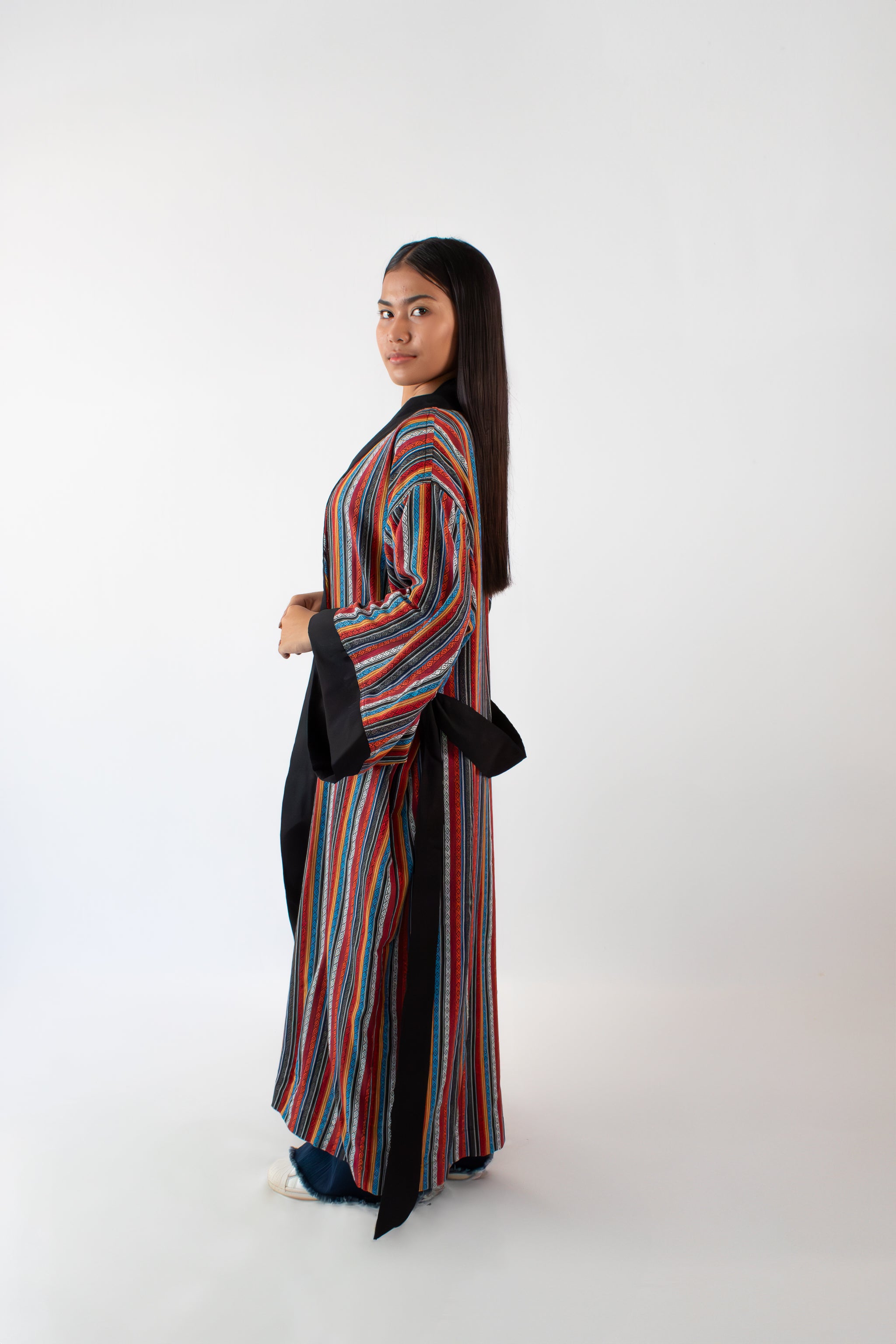 ✦ Ethnischer rautengewebter Kimono – „Kalayaan Diamonds“