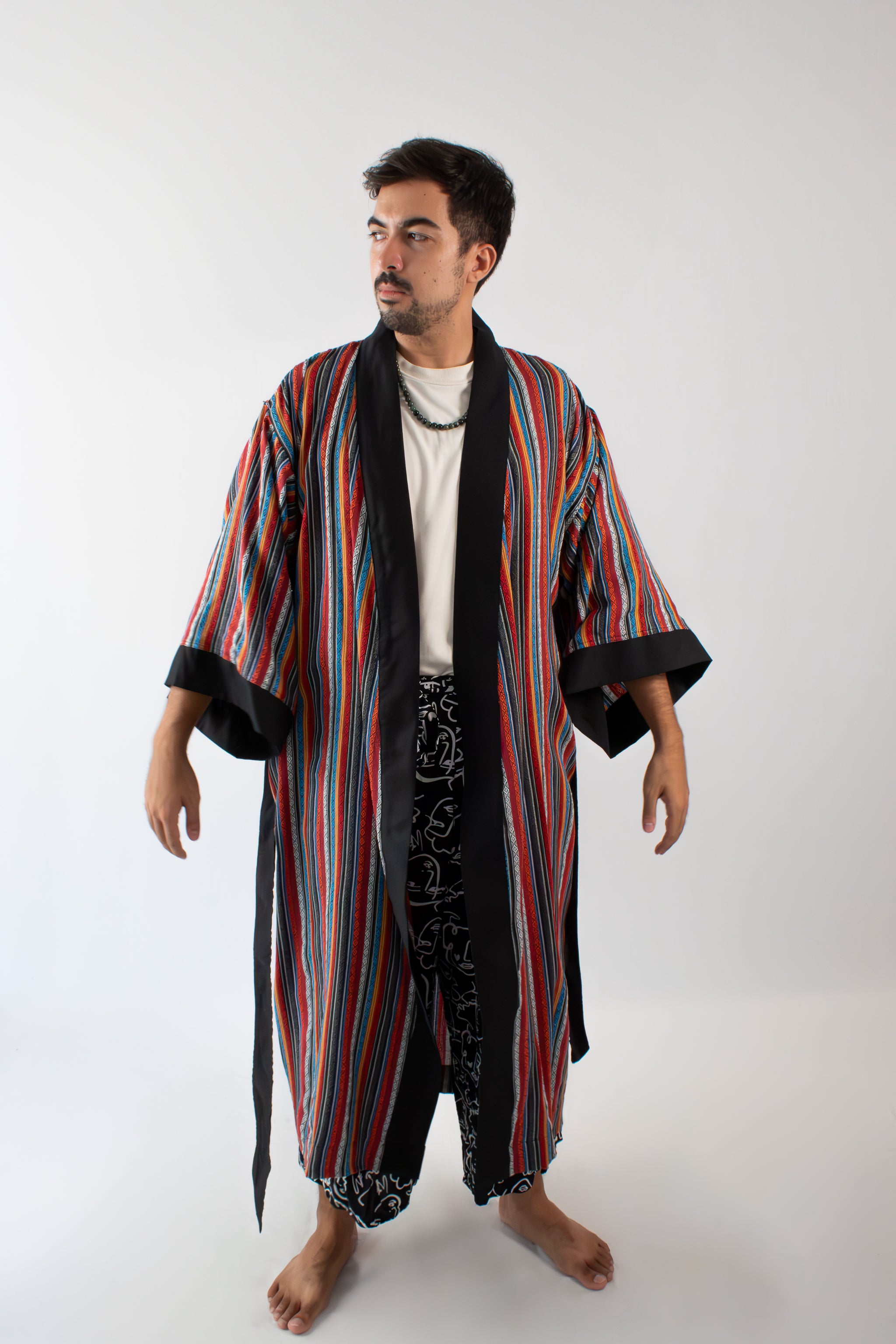 ✦ Ethnischer rautengewebter Kimono – „Kalayaan Diamonds“