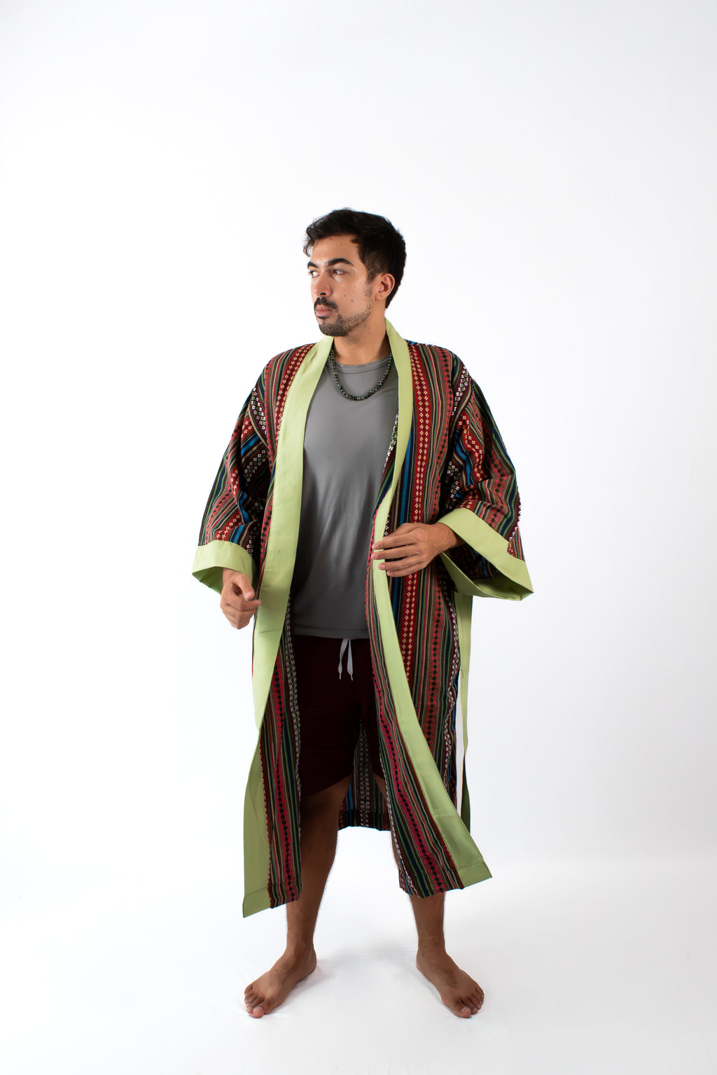 ✦ Quiapo Mural - Filipino Ethnic Kimono with Vibrant Woven Cross Pattern