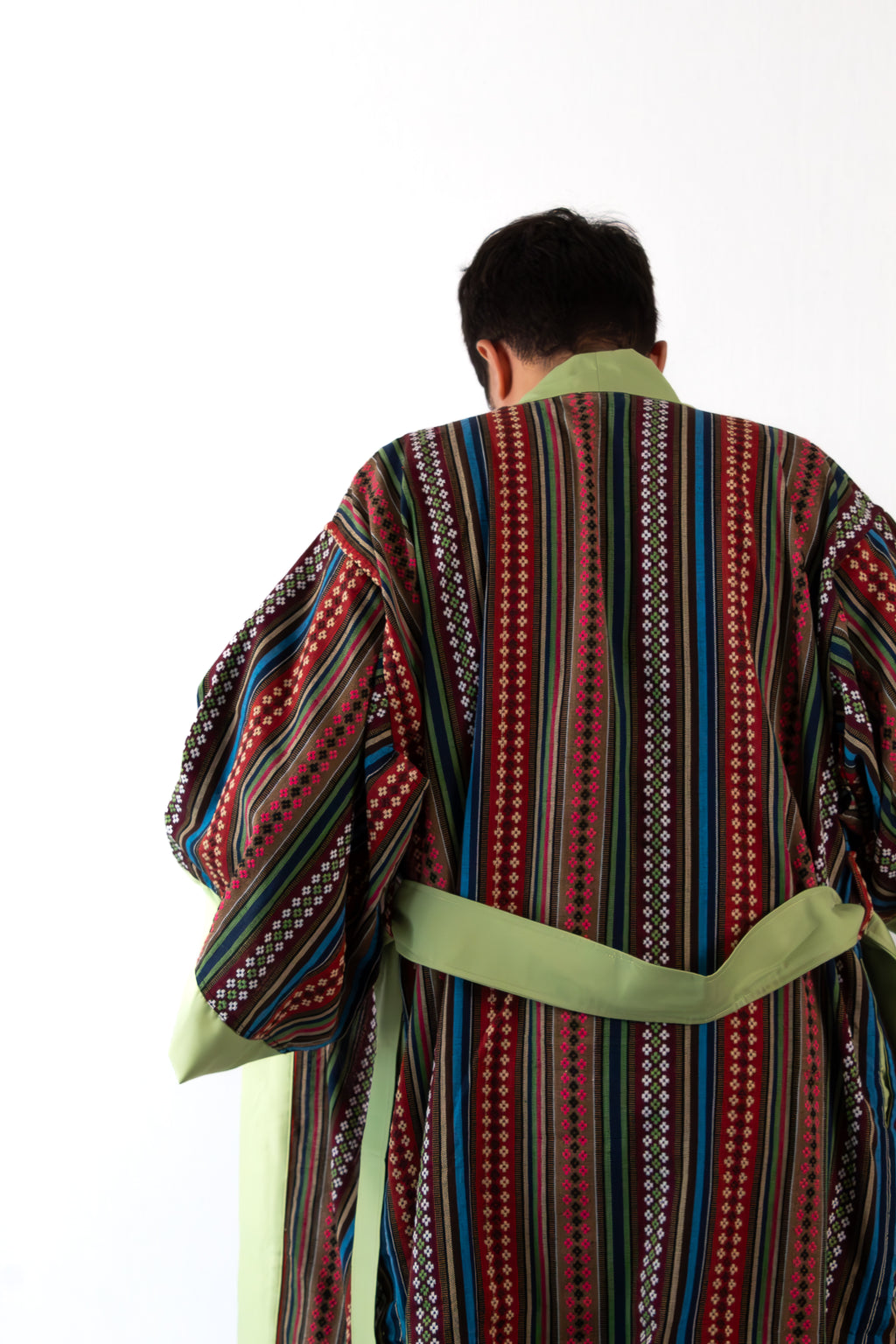 ✦ Quiapo Mural - Filipino Ethnic Kimono with Vibrant Woven Cross Pattern