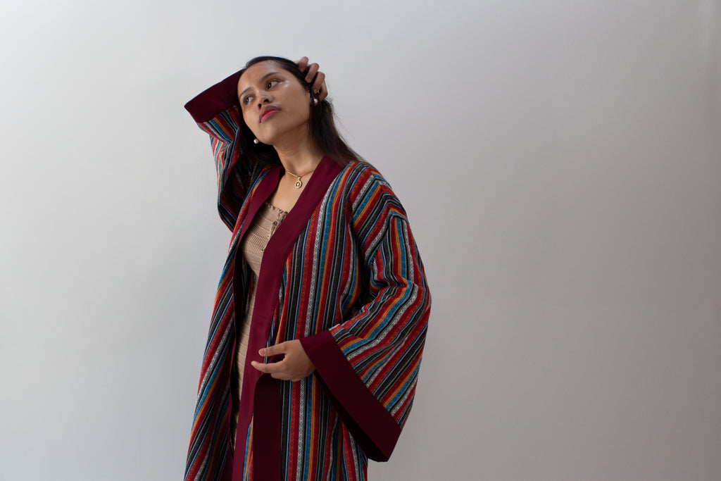 ✦ Ethnischer rautengewebter Kimono – „Kalayaan Diamonds“