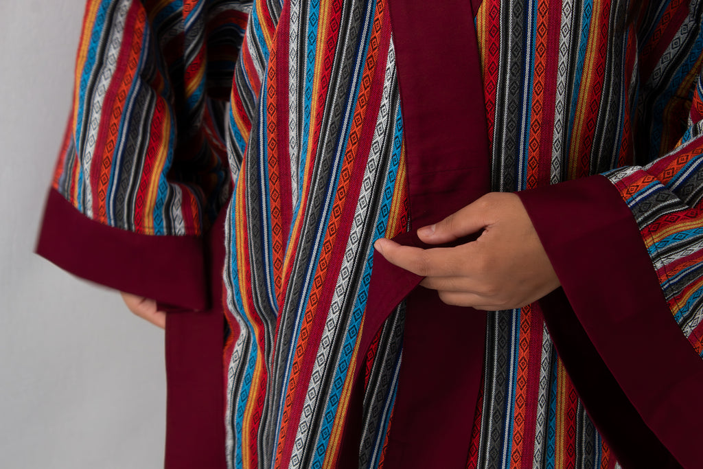 ✦ Ethnischer rautengewebter Kimono – „Kalayaan Diamonds“
