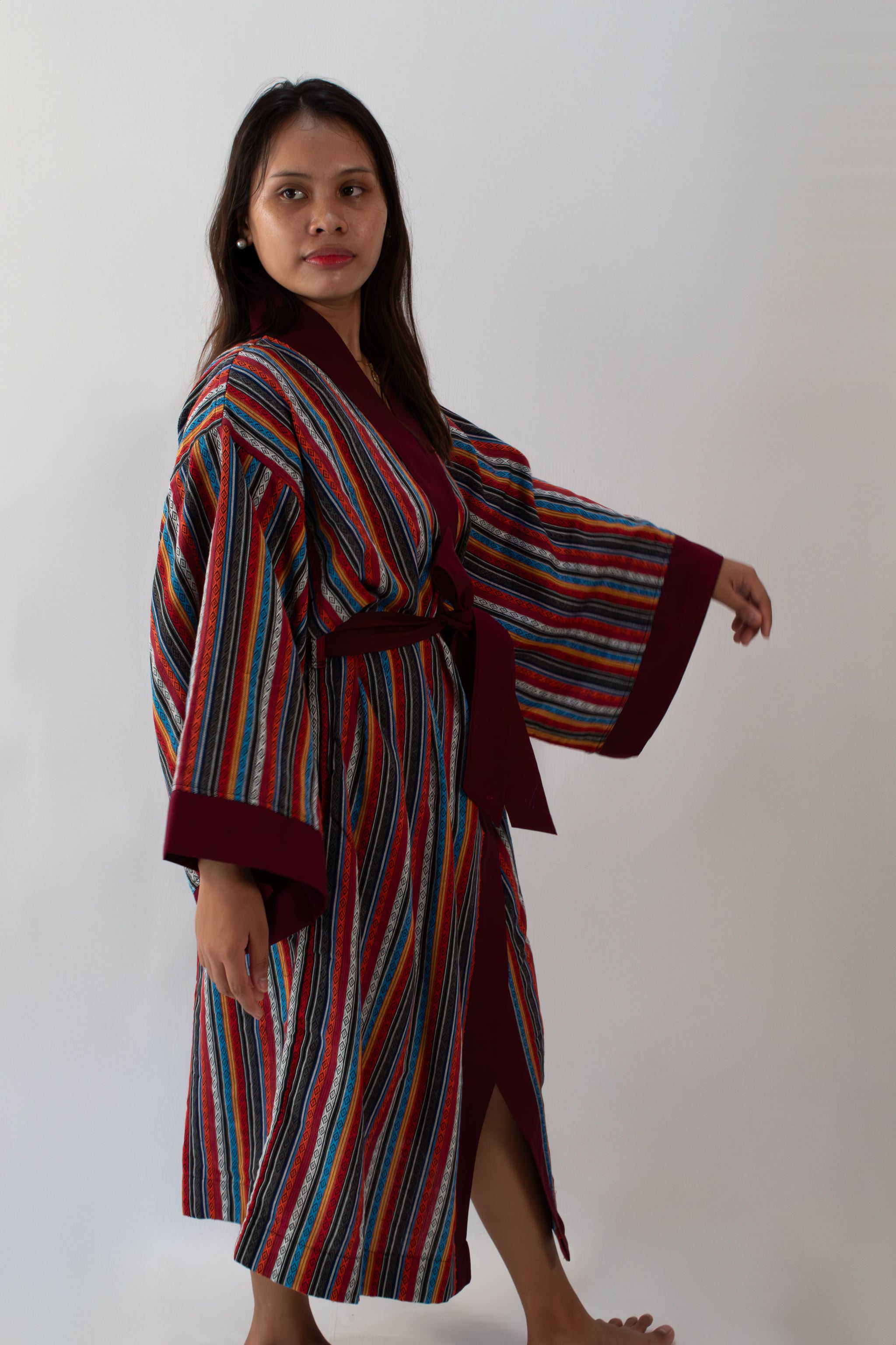 ✦ Ethnischer rautengewebter Kimono – „Kalayaan Diamonds“